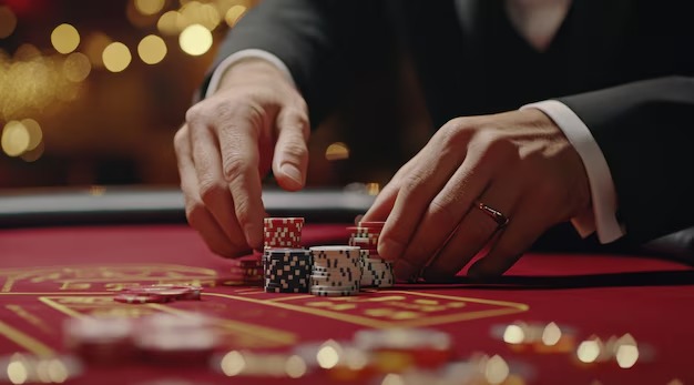 Bandar Poker game interface on gacor agentotoplay showing card hands and betting controls
